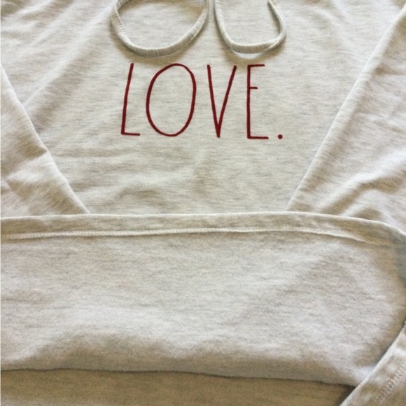NWOT Rae Dunn Red “LOVE.” Heather-Gray Super Soft Hoodie Small - Picture 3 of 5